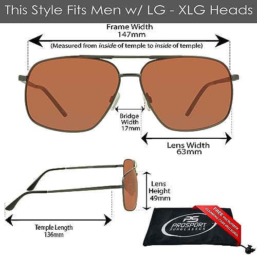 proSPORT Aviator Big & Tall Sunglass Mens Oversize Extra Large & Wide Fit Polarized Available2