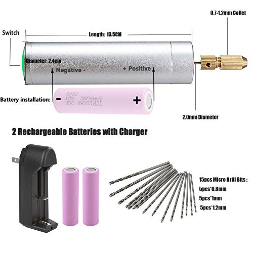 image for Yakamoz Mini DIY Hand Drill Battery Powered Rechargeable Cordless Micr