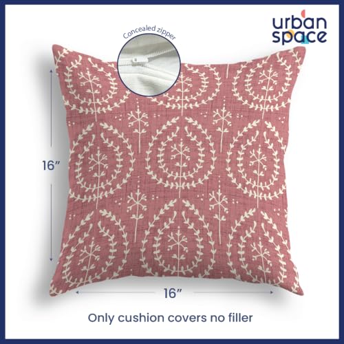 Image of Urban Space Decorative Cotton Cushion Cover Set of 3, 16 Inch X 16 Inch Cushion Covers for Sofa, Bedroom, Living Room (Canopy Clay Pink, Cushion Cover 40Cm X 40Cm, Set of 3)
