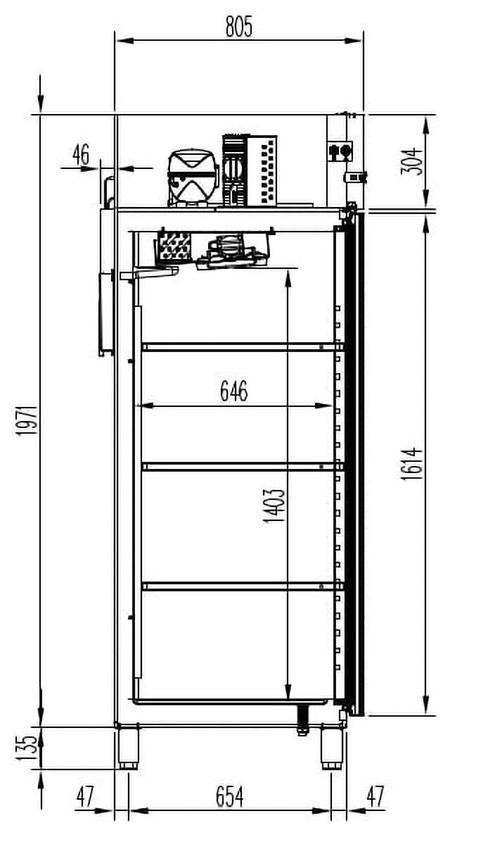 GastroHero Gastro - Frigorifero professionale 1400 GN 2/1 Superior, capacità 1168 litri, prodotto in Europa