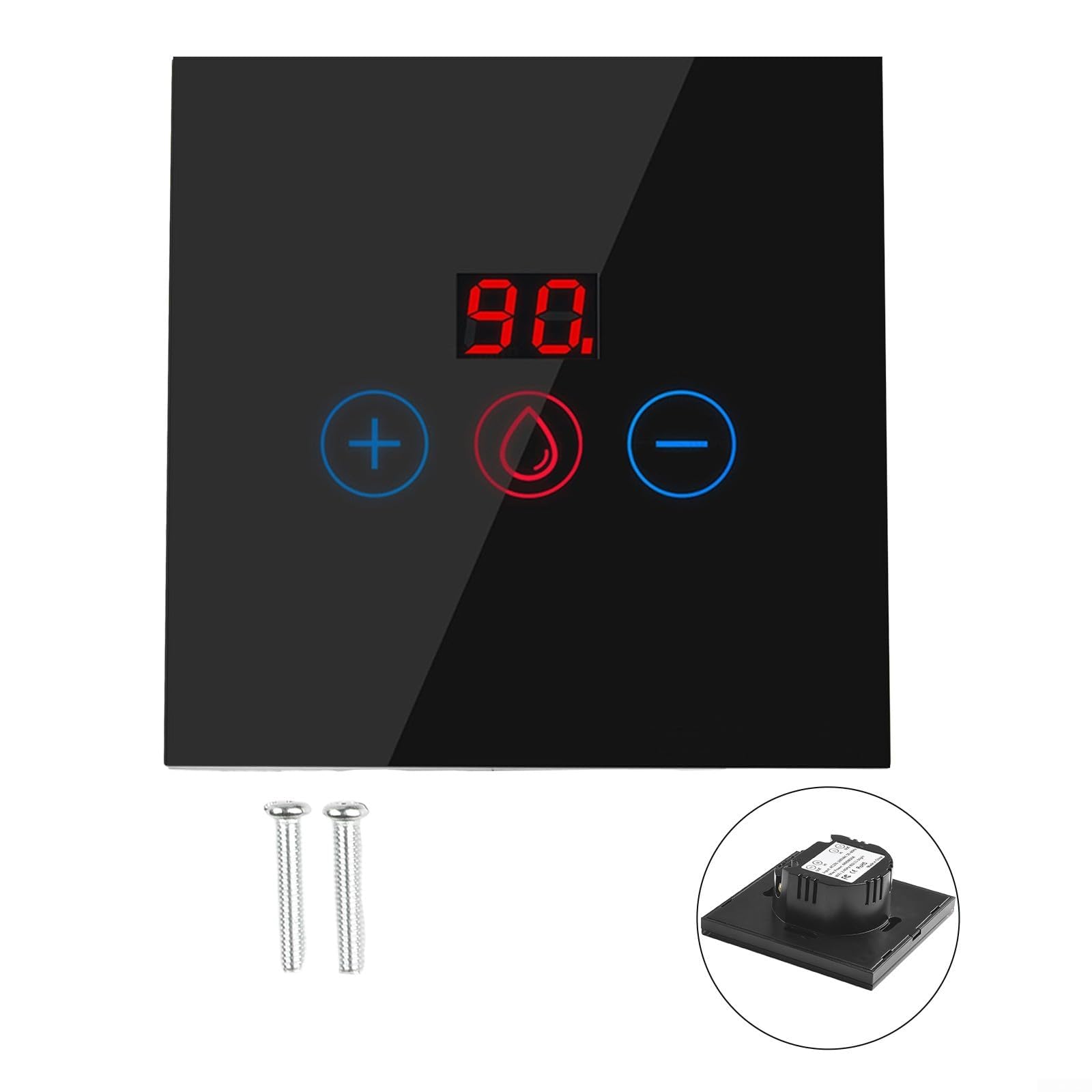 Interrupteur de chauffe-eau Wi-Fi 20 A, interrupteur intelligent avec minuterie, télécommande par application, compatible avec l'application Amazon/Home (noir)