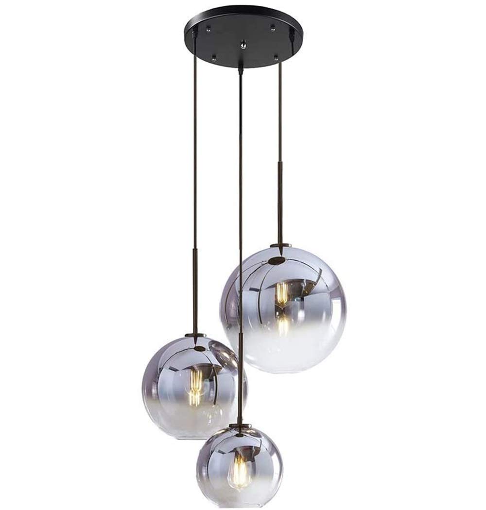Moderna regolabile Tavolo lampada a sospensione, 3 sottile sfera di pendenza di vetro altezza, Lampadario E27 luce di soffitto for sala da pranzo Soggiorno Camera da l