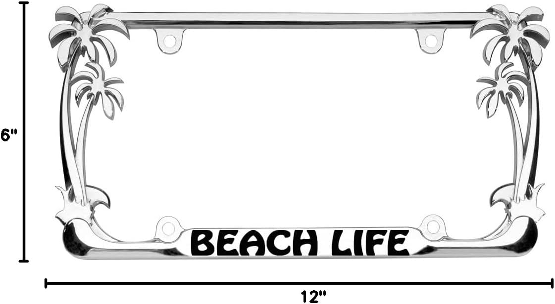 Beach Life Style Palm Tree Heavy Duty Metal License Plate Frame Auto License Plate Frame/Car Accessories