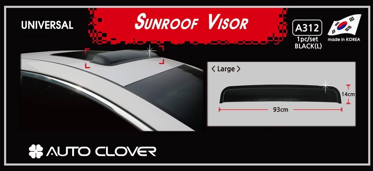 AUTO CLOVER Deflector de viento universal para techo corredizo y lluvia – Grande 93 cm