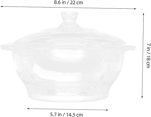 Miniatura 9 de Kichvoe Home Olla de vidrio transparente para estufa, cacerola de vidrio transparente con tapa, olla de pasta para microondas, sartén a prueba de
