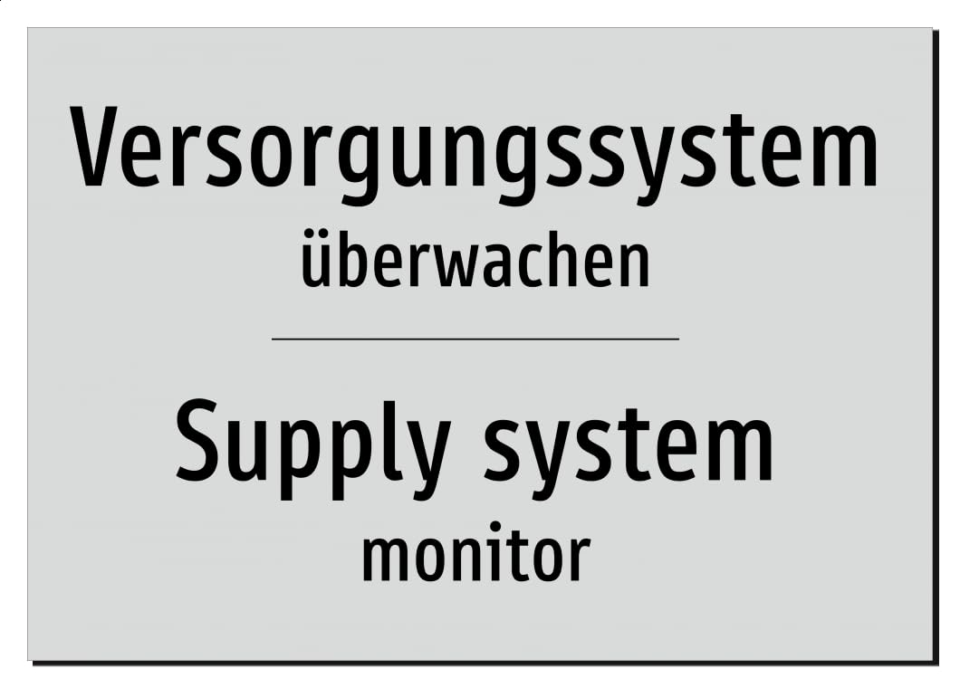 62075-DEEN-T-13 | Versorgungssystem überwachen Schild/Aufkleber