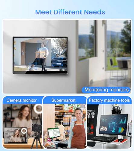 Image of 14 inch FHD Portable Touchscreen Monitor with HDMI VGA DVI Ports Compatible with Laptops PC PS5 /4, Industrial, POS, Kiosk, Screen Extender 1920x1200 HDR IPS Small Touch Screen Display 500 nits