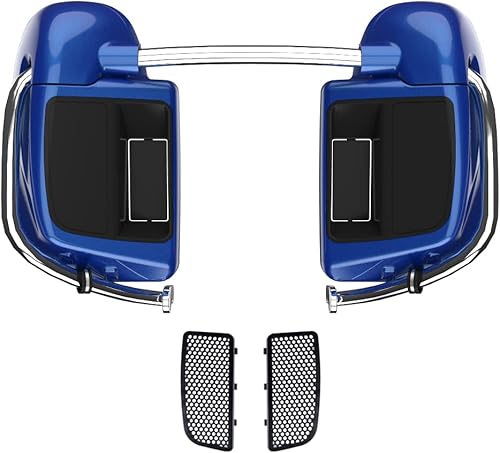 Miniatura 40 de Moto Onfire River Rock Gray (brillante) carenados inferiores aptos para H-D Touring Street Road King Glide FLTR 2014-2023, kits de calentadores