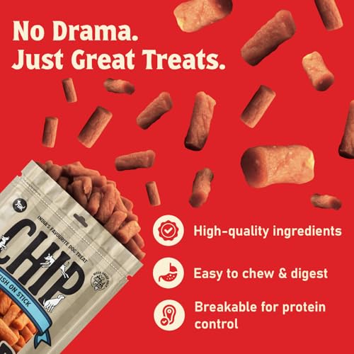 Image of Chip Chops Fish on Stick Dog Treats 250g, High Protein Dog Treats for Training & Reward, Healthy Natural Fish Snacks for Dogs, Easily Digestible Chew Sticks for All Dog Breeds - Pack of 1