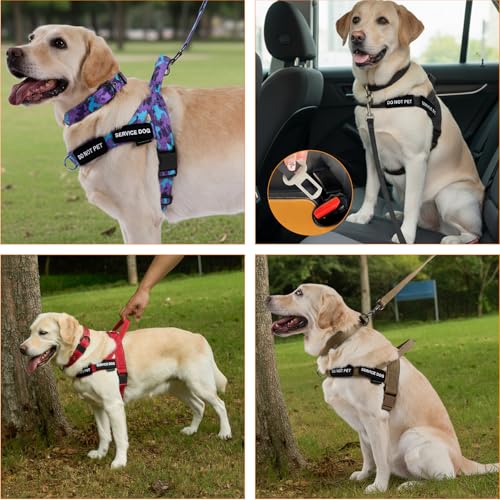 Annchwool No Pull Dog Harness,Heavy Duty Reflective Collar & Leash Set-Leash with Double Handle & Car Seatbelt Clip-Easy Control for Walking Training Medium Large Size Dogs(Brown,L) - Image 7