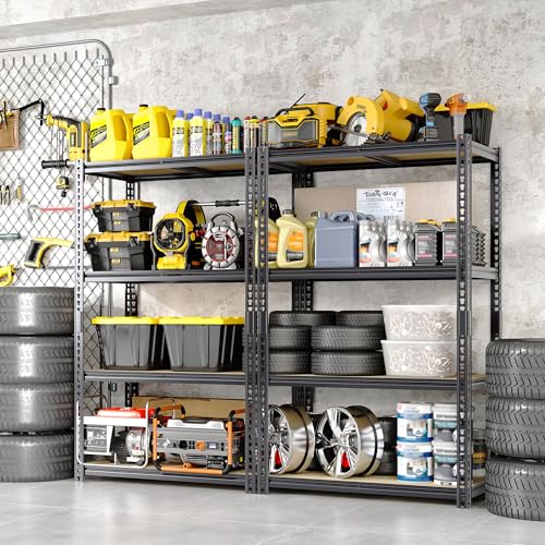 Image of GarveeTech Garage Storage Shelves 4 Tiers, 2000 Lb Capacity Heavy Duty Metal Shelving Unit, 40 inch L x 20 inch W x 60 inch H Adjustable Storage Rack for Kitchen, Pantry, Basement, Bathroom & Laundry