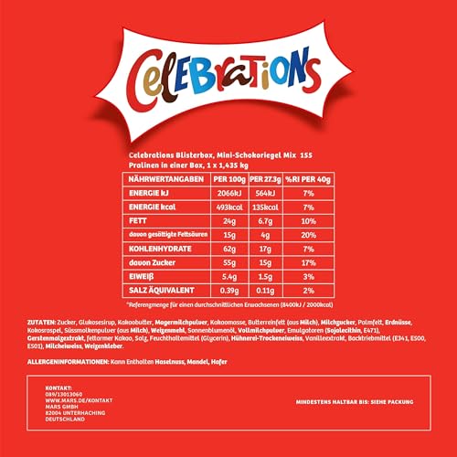 Rainforest Alliance Celebrations Schokolade Großpackung, Maltesers und Galaxy Mini-Schokoriegel, Süßigkeitengeschenk für