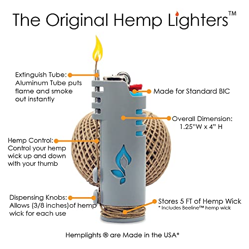 Hemp Wick Lighter Wrapper (Purple) + 5 Ft Beeline Hemp Wick #TOP1