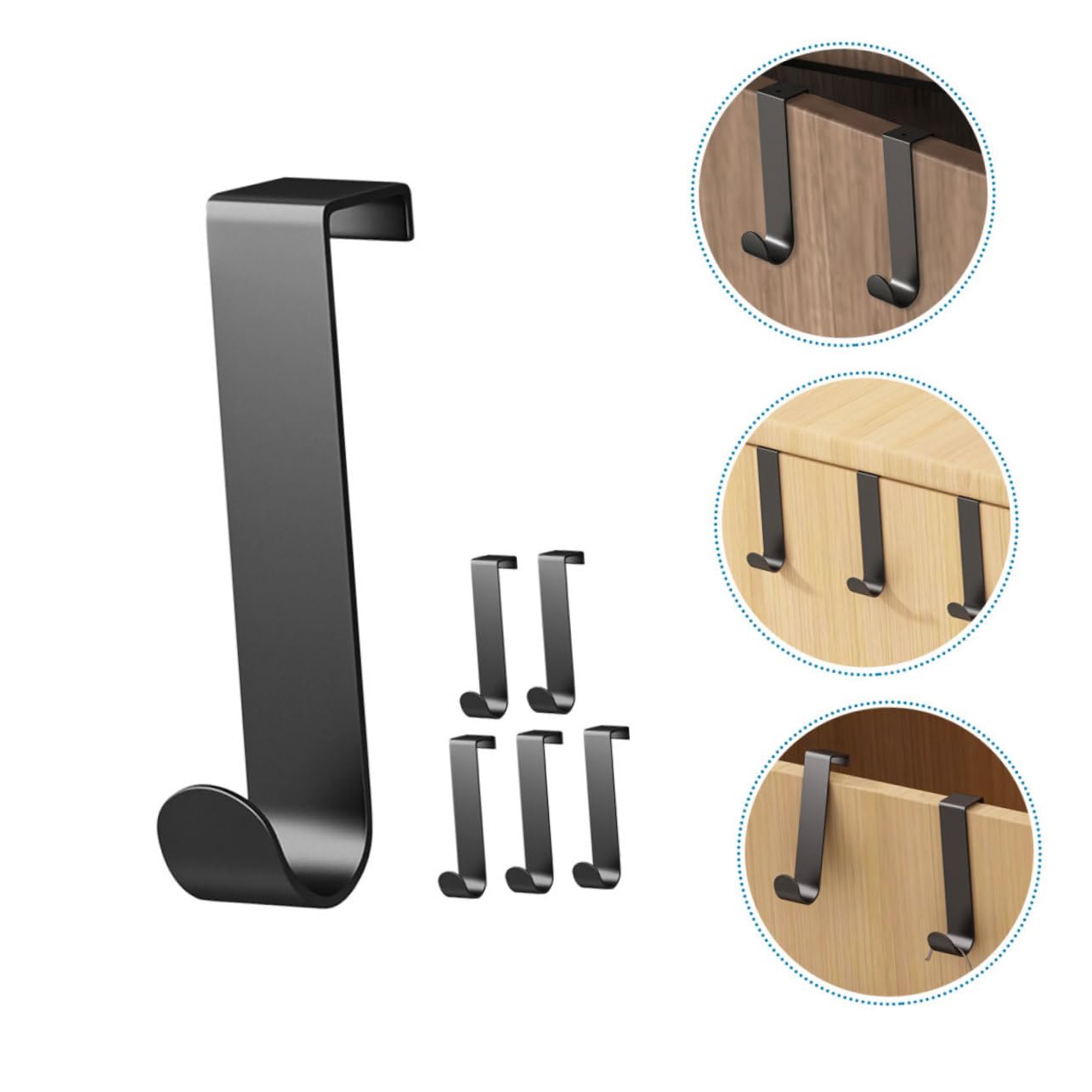 Cabilock Door Hook Rack Pack Aluminum Thin Hooks Multi-use Hangers for Coats Towels and Daily Essentials