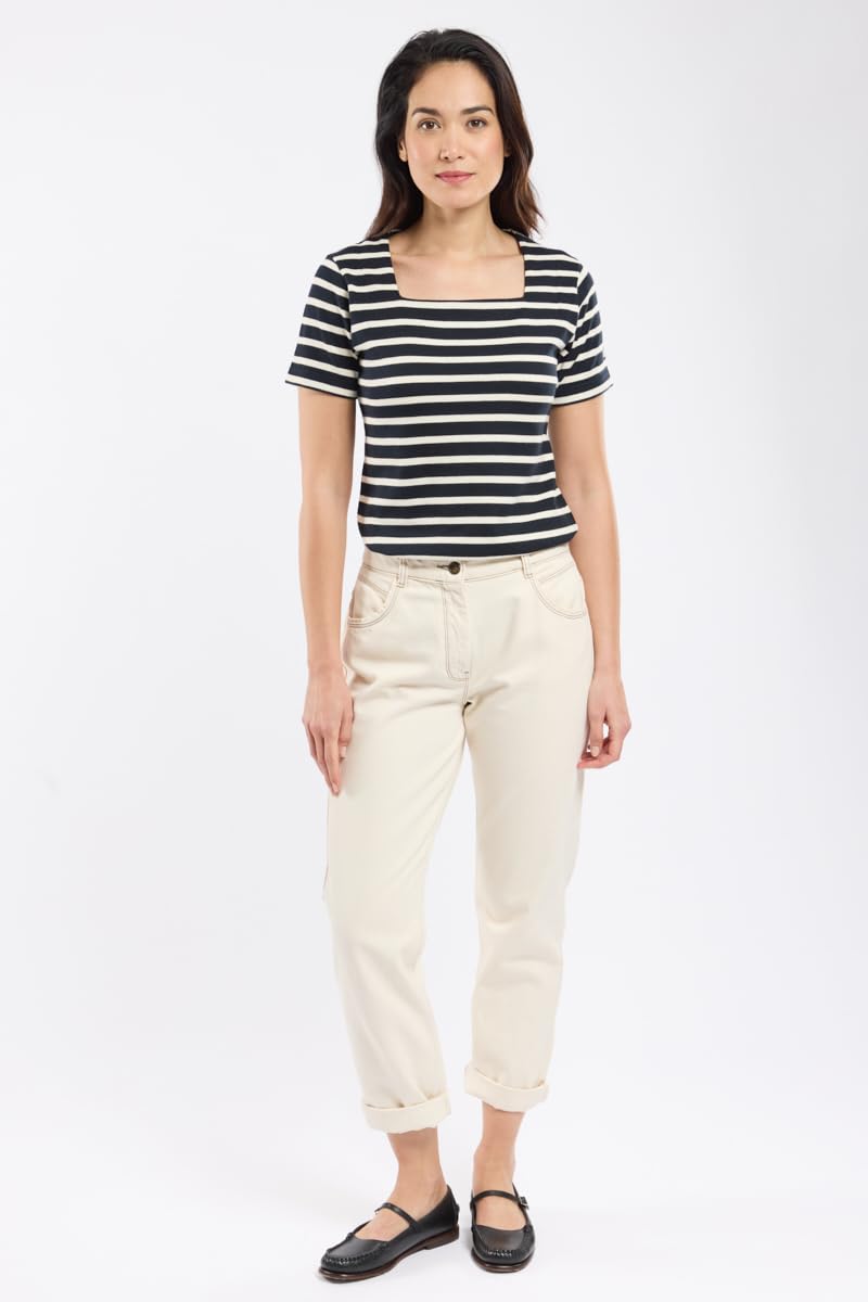 Armor Lux Marinière Femme Manches Courtes, COURSIVE, en Coton Équitable