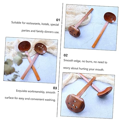 Cucharas de madera ligeras PRETYZOOM estilo japonés pack de 6 7