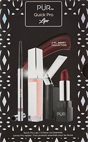 PÜR Quick Pro 3 Piece Lip Kit, Berry