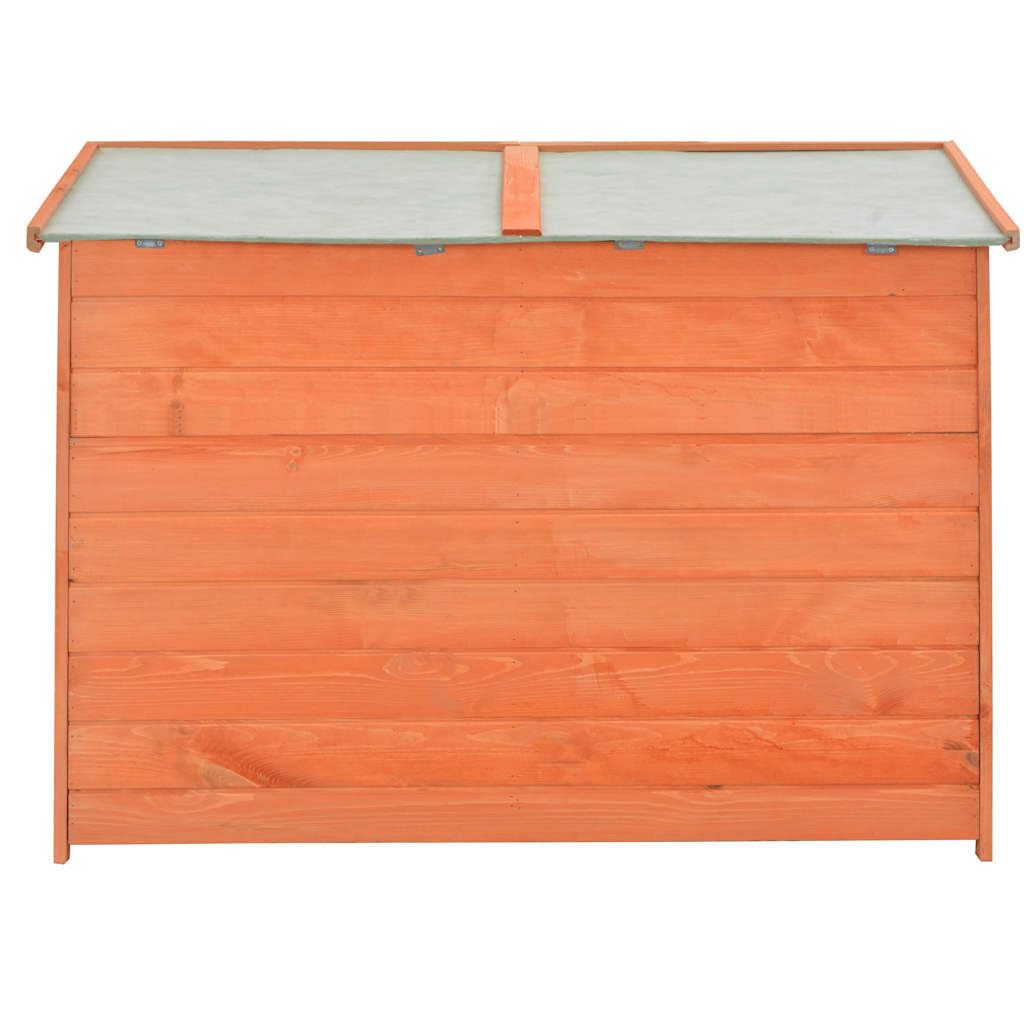 Holz Geräteschuppen 128 x 42 x 91 cm Garten Schuppen, Gerätehaus für Fahrrad, Werkzeughaus mit 2 Türen und 2 Regalen, wetterfestes Dach für Ordnung