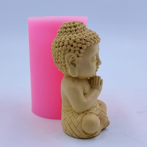 Miniatura 5 de Molde de vela de Buda, versión mejorada, molde de cera perfumada, moldes de silicona hechos a mano para decoración de manualidades de yeso de resina
