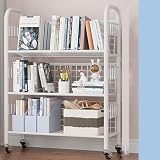 Libreria mobile con ruote orientabili a 360°, carrello multifunzione per riporre oggetti domestici