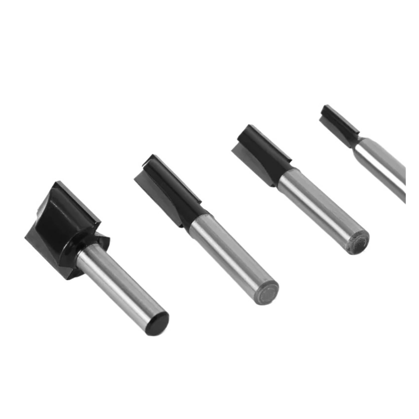 1/4Pcs 8mm Cleaning Bottom Engraving Bit Solid Carbide Router Bits Woodworking Tools Milling Cutter Endmill for Wood(4Pcs 8mm Set)