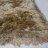 LA Rug Linens Shimmer Shag Area Rug with Metallic...