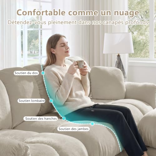 Canapé modulable convertible 4 places chenille Letenbin