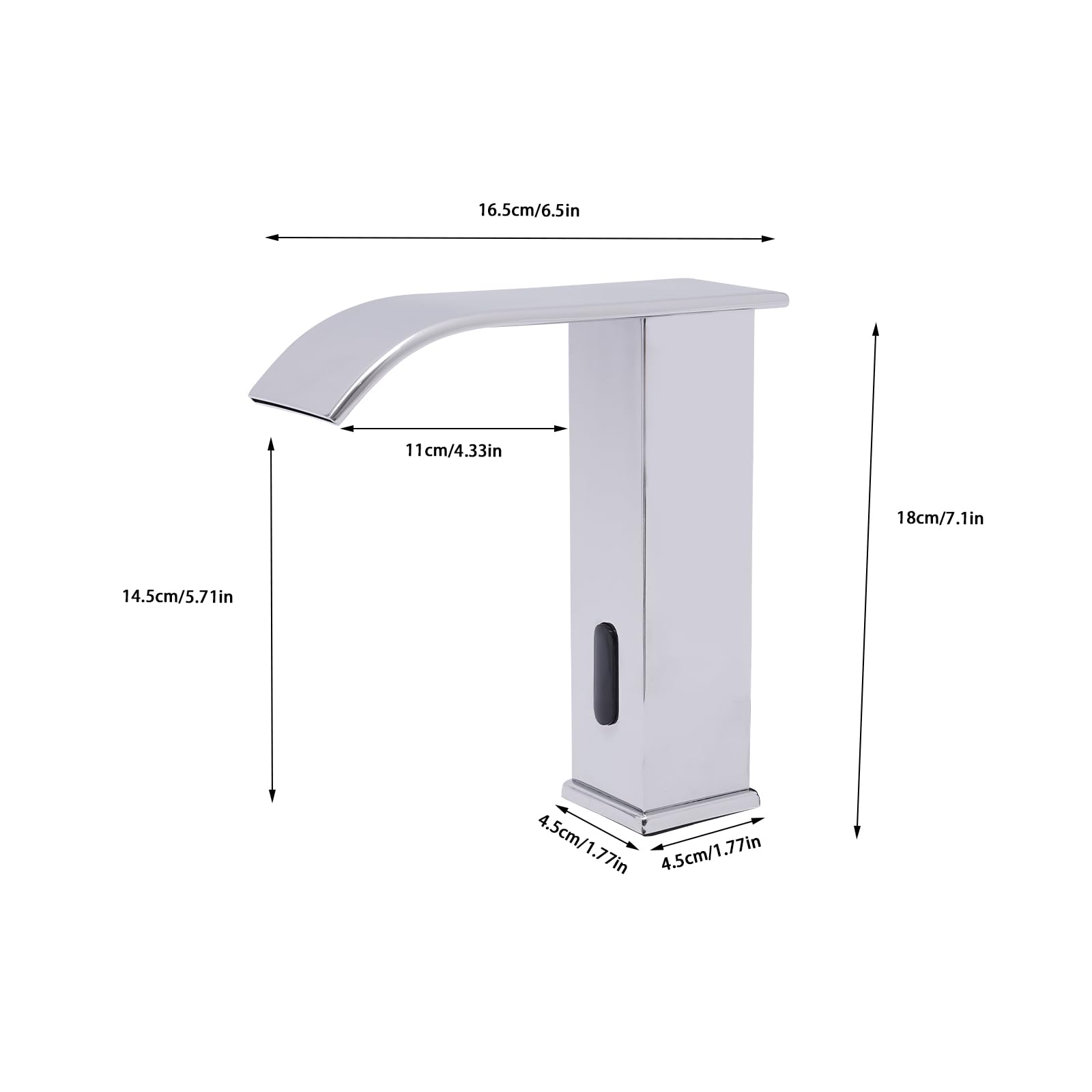 Grifo con sensor infrarrojo para baño, grifo de lavabo sin contacto, con sensor automático, para lavabo, baño (16,5 x 18 cm)