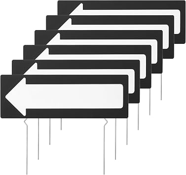 6 Pack Black Arrow Signs with Stakes 17 6 Blank Directional Yard Signs