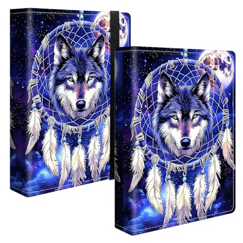 Image of Photo Album 4x6 120 Pockets Photos with Strong Elastic Band, Small Mini Albums Sheet Protector Folder for Photos, Album for Family Wedding Women Men Baby Vacation Gift, Purple wolf