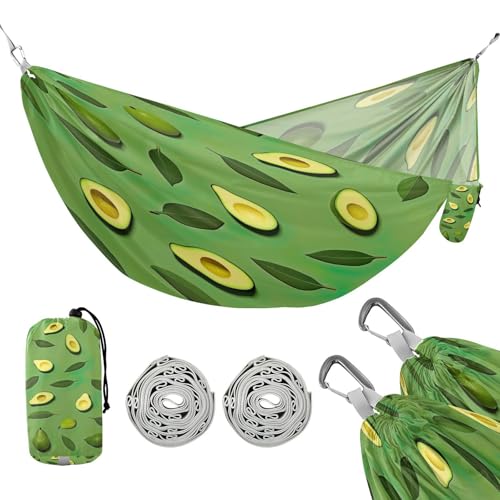 ATTX Small Avocado Slices Camping Hammock - Lightweight & Portable Hammocks, Heavy Duty 330lbs Capacity for Indoor, Hiking, Backpacking, Travel, Backyard, Beach#377