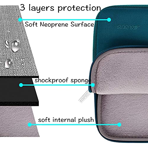 Image of MOSISO Laptop Case 13 inch, 13 inch Laptop Sleeve Bag Compatible with MacBook Air 13 M4 M3 M2 M1 2025-2018 / Pro 13 M2 M1 2025-2016, Neoprene Computer Sleeve Bag with Small Case, Deep Teal