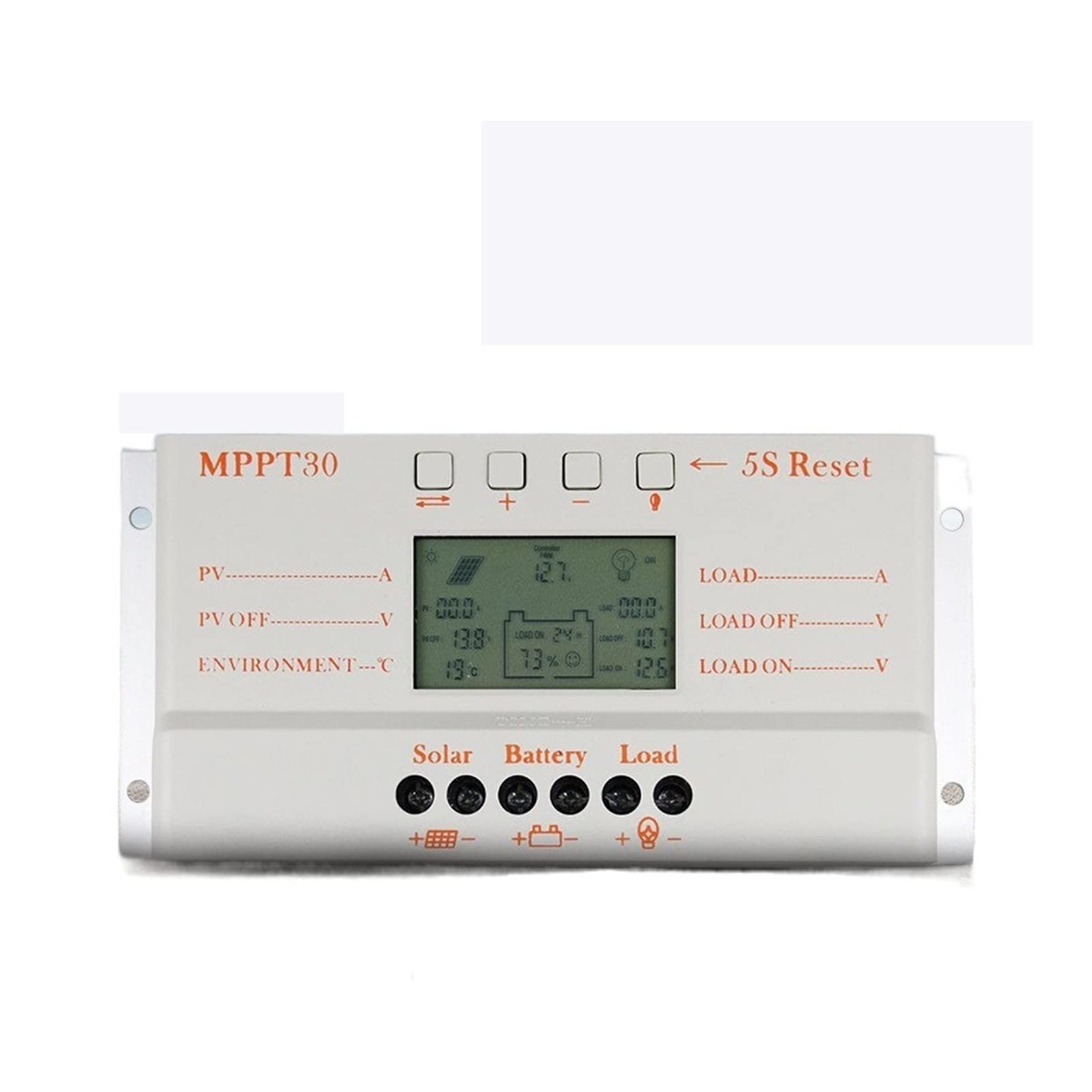 LNHHG PWM 30A 12V/24V Zero Level Display Solar Controller Smart Charger