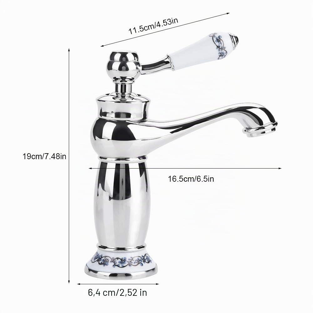 Grifo monomando para lavabo, mezclador de agua fría y caliente para baño y cocina (cromado)