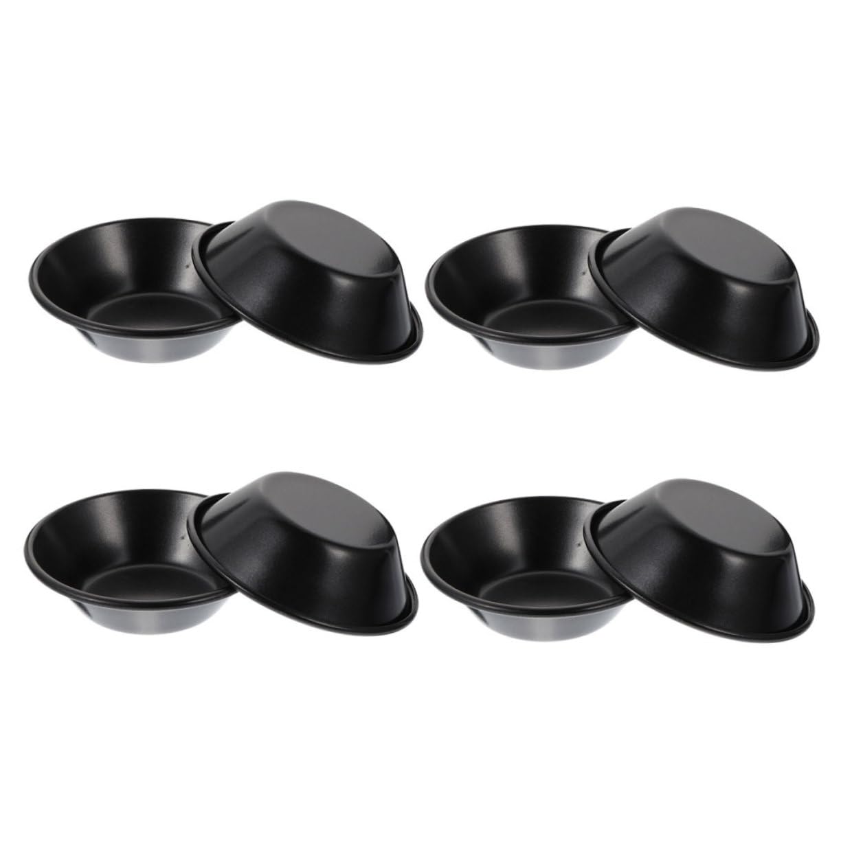 LALADEFIEE 8pcs Non Stick Egg Tart Mould Baking Tool Reusable Carbon Steel Tart Pan for Pies Cupcakes Desserts for Home Bakery Hotel Use