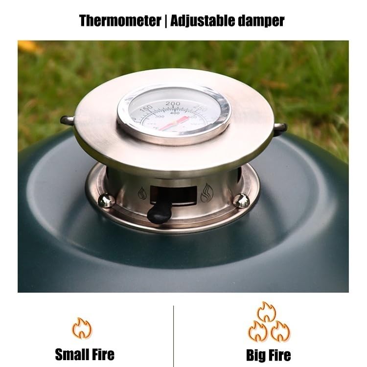 Affumicatore A Carbone per Barbecue - Griglia BBQ Verticale, Barbecue Carbonella con Termometro Integrato E Sistem di Ventilazione Regolabile per Cucinare All'aperto E in Campeggio(Black,A)