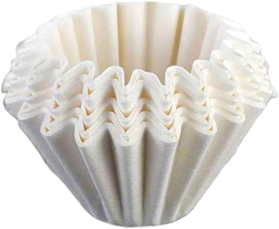 Coffee Filters Different Shapes 50pcs Heat Seal Disposable Coffee Filters Paper for Brewed Coffee, Pour Over and Drip Coffee Maker (White, Cup shaped)
