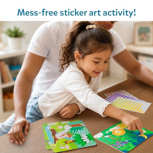 Image of Skillmatics Dot It Sticker Art - Animals, Mess-Free Fun for Kids, 500+ Stickers, Craft Kits, DIY Scrapbooking Activity, Travel Toys, Gifts for Boys & Girls Ages 3, 4, 5, 6, 7