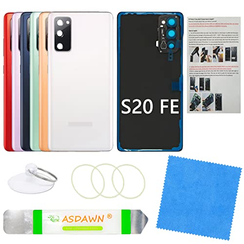 for Galaxy S20 FE SM-G780 SM-G781 All Carriers Rear Back Glass Cover Replacement (Cloud White)