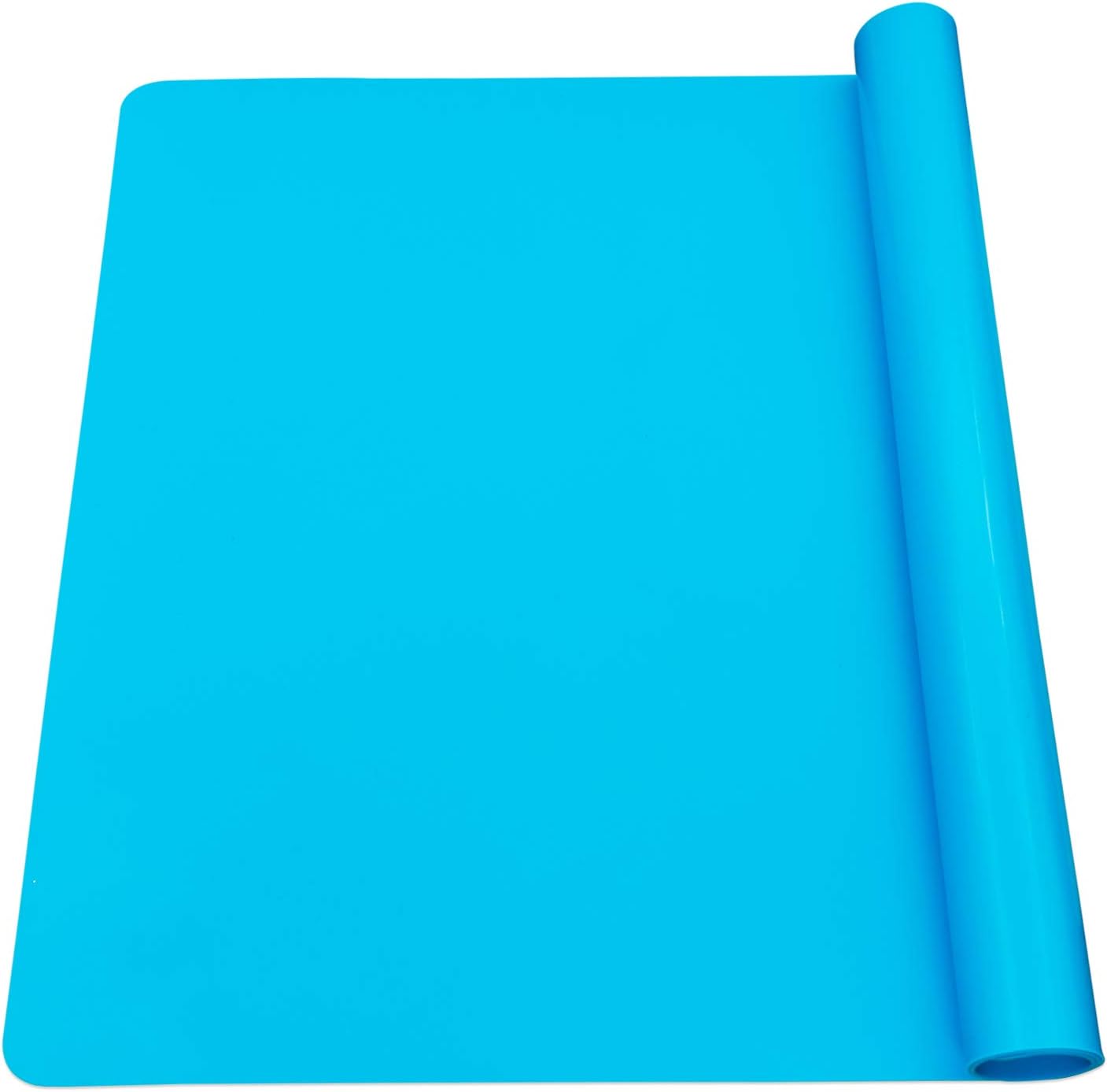 Moukiween Blue Oversize Silicone Mat 25.6'' x 17.7'', Silicone Sheet for Crafts, Nail Arts, Painting, Epoxy Resin Jewelry Casting Mat, Countertop Protector, Table Placemat Pad, Nonstick Nonslip