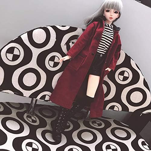 Kufu 1/3 1/4 1/6 BJD Doll Clothes Long Coat Top Shirt and Pants Doll Clothing Set (No Shoes) (1/4)