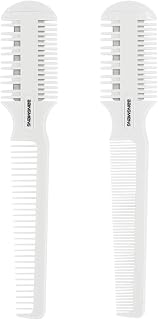 BANGMENG Hair Trimmer With Split Ends Razor - 2 Pieces For Thin & Thick Hair Cutting and Styling: Dense & Wide Teeth Combs, Double-Edge Blades