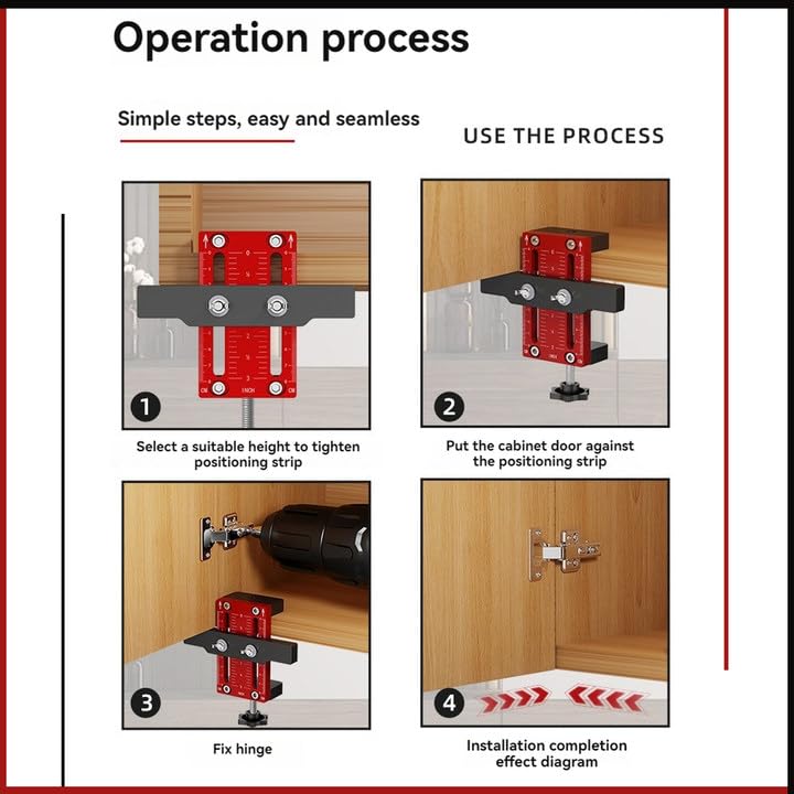 Cabinet Door Installation Jig Tool - Adjustable Positioning Aid For Hinge Mounting & Alignment - View #9