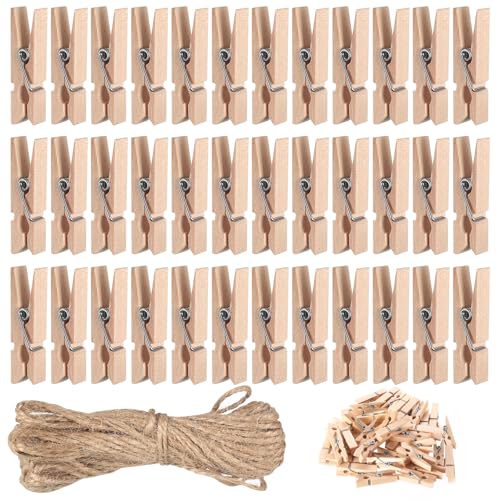 160 Stück Wäscheklammern Holzwäscheklammern Klein Holz, 3,5cm Mini...