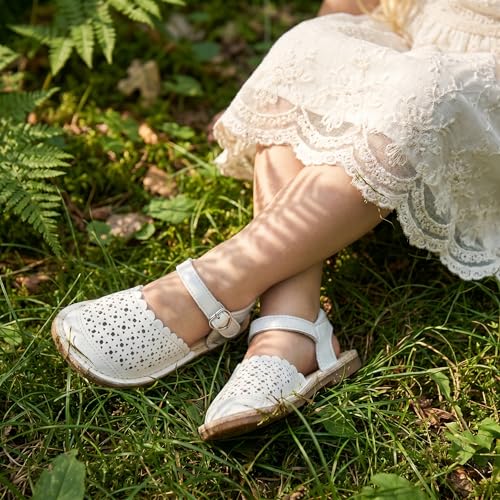 Image of THEE BRON Toddler Floral Cutout Closed Toe Sandals for Girls Breathable Summer Shoes