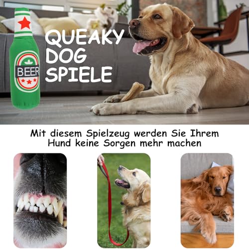 Wvu & Wvo Hundespielzeug | 2 Stück Weiche Bierflasche Plüsch Hund Spielzeug | Hund Kauen Knabberspielzeug für kleine mittelgroße große Hunde