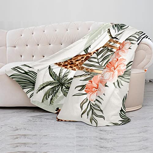 Couverture microfibre zèbre et girafe 150x130 cm, idée cadeau douceur