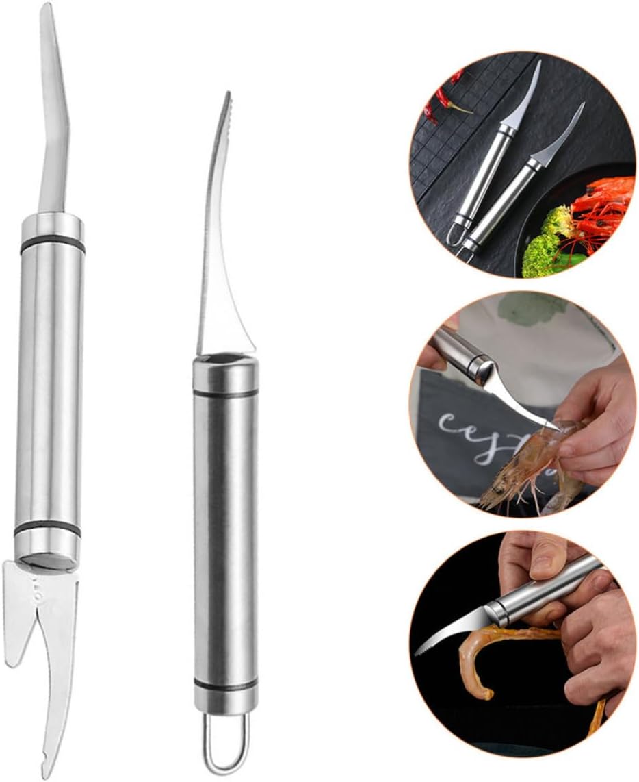 Shrimp Cleaner Fish Scale Remover Stainless Steel 2pcs Kitchen Tool image 5
