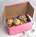 MT Products Pretty Pink Cookie Boxes - Lock Corner to Keep Muffins, Donuts, and Cookies - Clay Coated Kraft Bakery Box No-Window Size 6