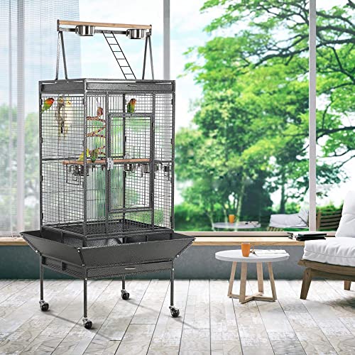 Yaheetech YT-2092 69-Inch Wrought Iron Rolling Large Parrot Bird Cage thumb #5